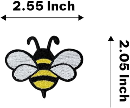 Bee Iron On Patch – Insect Nature Wildlife Applique for Jackets, Bags, Hats, Jeans and Crafts (2 pcs)
