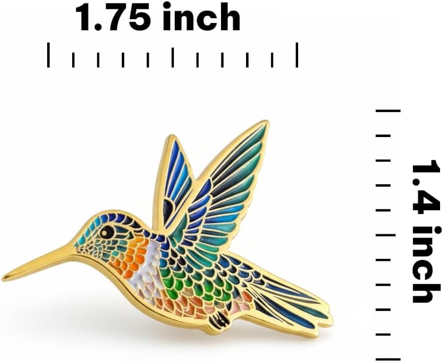 Hummingbird Soft Enamel Lapel Pin – Tropical Bird Wildlife Brooch Accessory for Jackets, Bags, Hats and Crafts