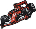 Race Car Iron On Patch – Motorsport Formula Vehicle Applique for Jackets, Bags, Hats, Jeans and Crafts
