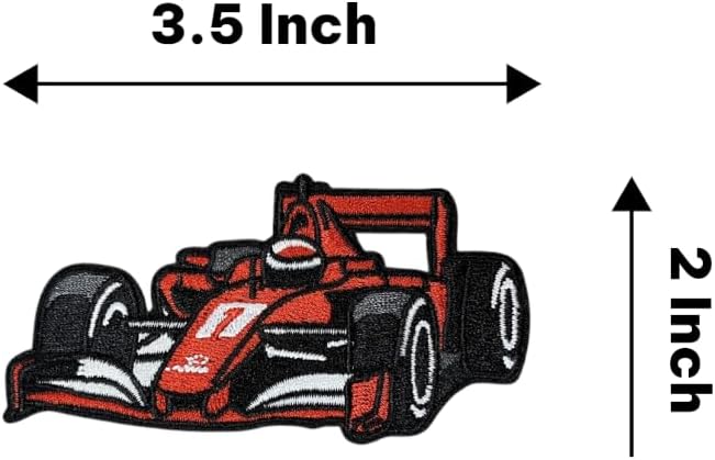 Race Car Iron On Patch – Motorsport Formula Vehicle Applique for Jackets, Bags, Hats, Jeans and Crafts