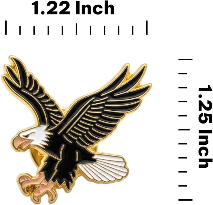 Eagle Soft Enamel Lapel Pin – Majestic Bird Wildlife Brooch Accessory for Jackets, Bags, Hats and Crafts