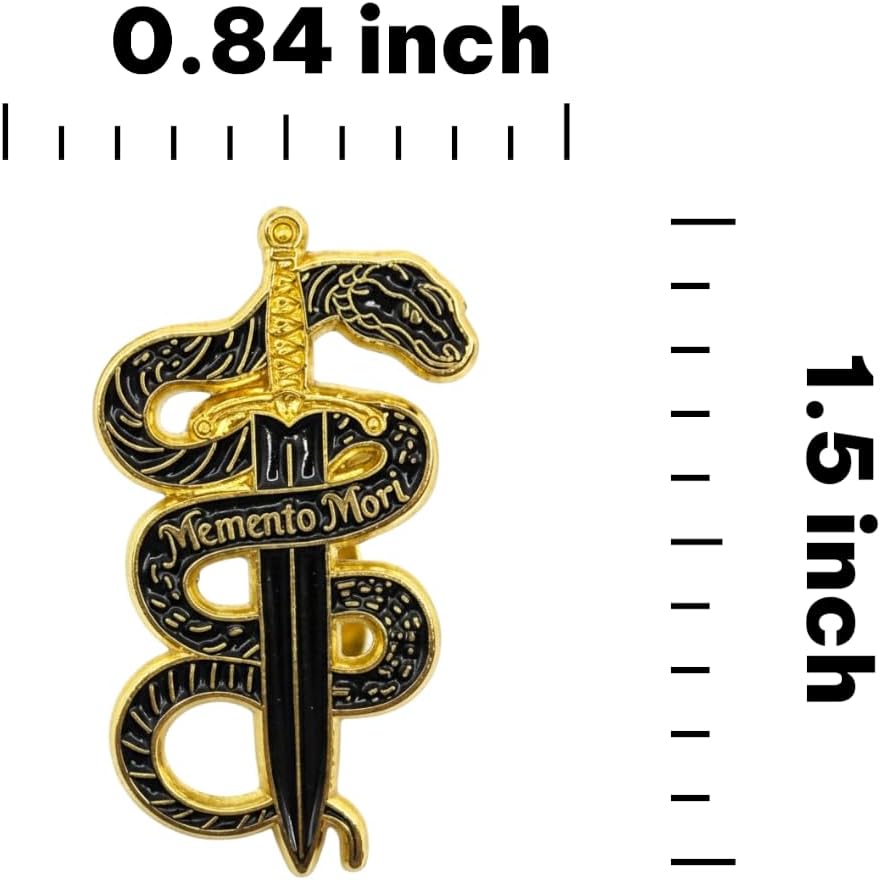 Snake Soft Enamel Lapel Pin – Memento Mori Gothic Dark Art Brooch Accessory for Jackets, Bags, Hats and Crafts