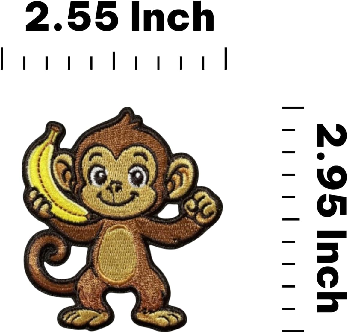 Monkey Iron On Patch – Embroidered Wildlife Animal Patch for Jackets, Backpacks, Hats, and DIY Projects