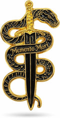 Snake Soft Enamel Lapel Pin – Memento Mori Gothic Dark Art Brooch Accessory for Jackets, Bags, Hats and Crafts