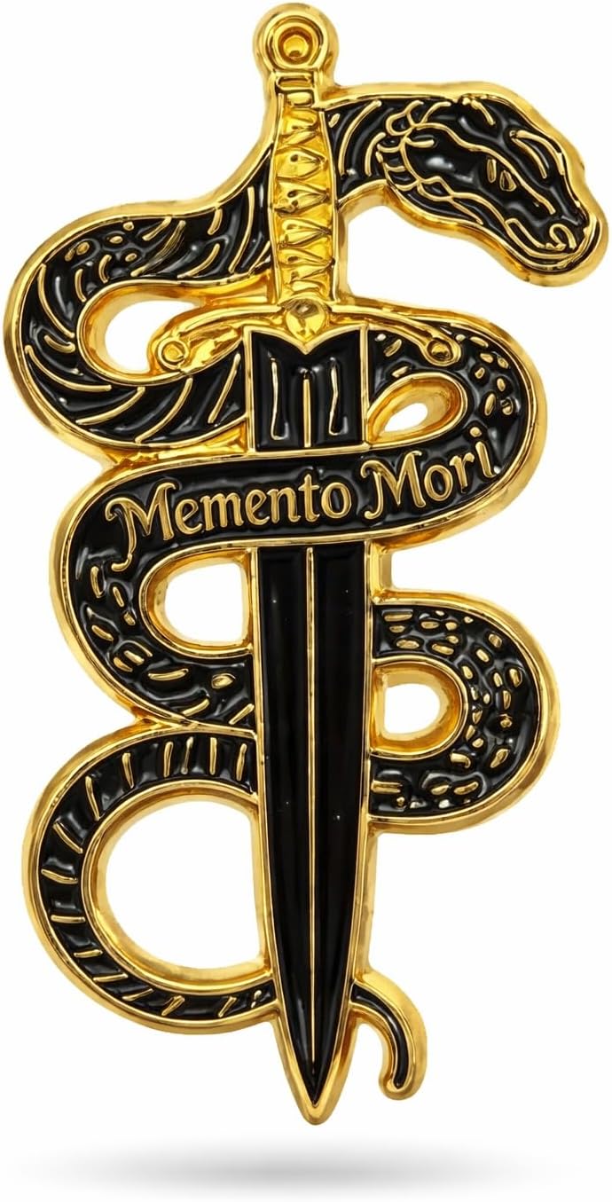 Snake Soft Enamel Lapel Pin – Memento Mori Gothic Dark Art Brooch Accessory for Jackets, Bags, Hats and Crafts