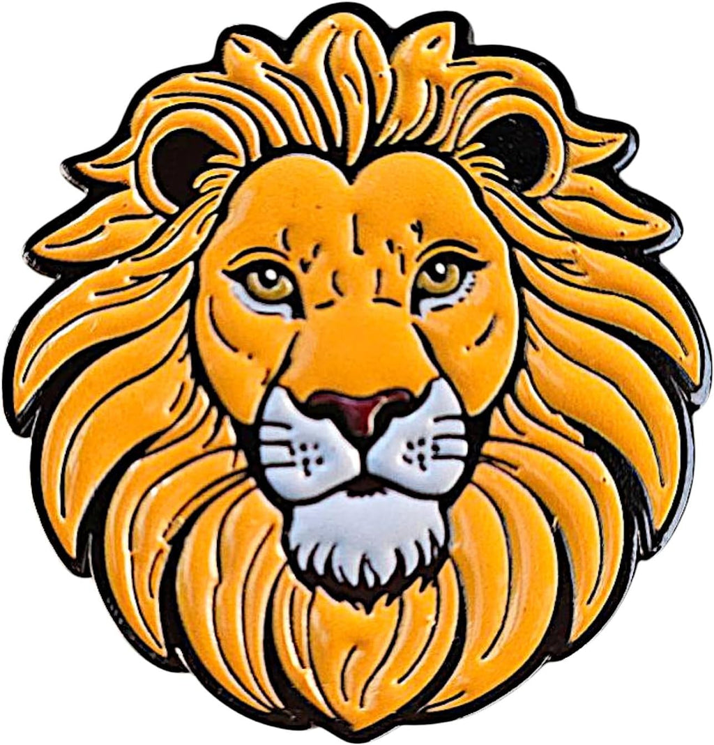 1.5" Lion Soft Enamel Lapel Pin – Wildlife Animal Brooch Accessory for Jackets, Bags, Hats and Crafts