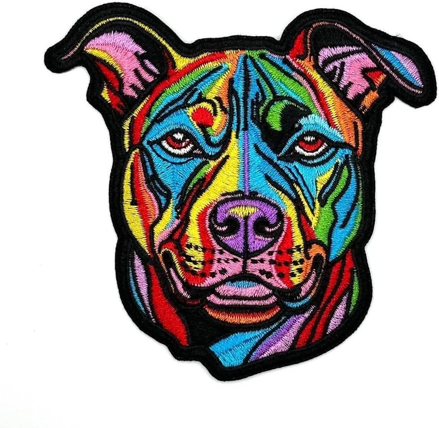 Pitbull Puppy Patch – Cute and Realistic Embroidered Dog Applique for Jackets, Backpacks, Hats, Bags, and DIY Craft Projects