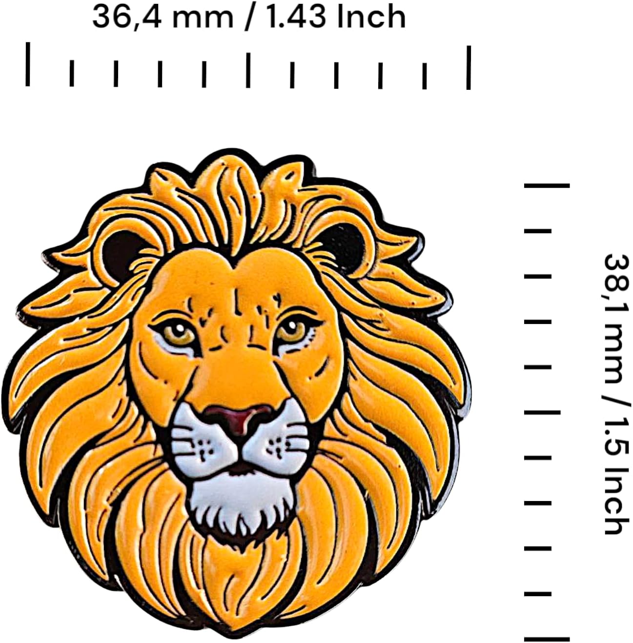1.5" Lion Soft Enamel Lapel Pin – Wildlife Animal Brooch Accessory for Jackets, Bags, Hats and Crafts