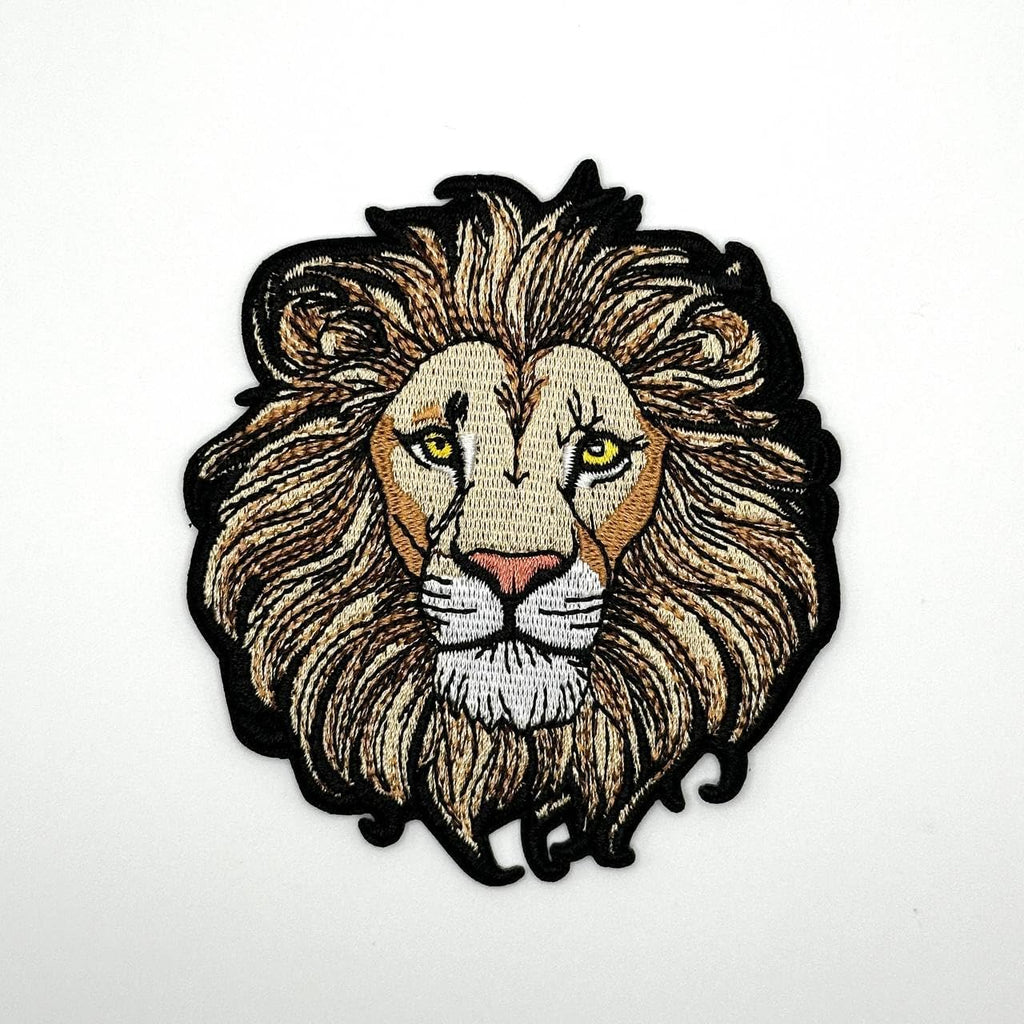 Generic 3.5"" Lion Iron On Patch - Embroidered Zoo African Jungle Animals Lion Applique Appliques Iron On Sew On Patches for Holes, Clothing, Jeans, Hat, Backpacks, Clothes - Lion Patch, 9083459034