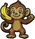Monkey Iron On Patch – Embroidered Wildlife Animal Patch for Jackets, Backpacks, Hats, and DIY Projects