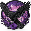 Raven Iron On Patch – Gothic Bird Applique for Jackets, Bags, Hats, Jeans and Crafts