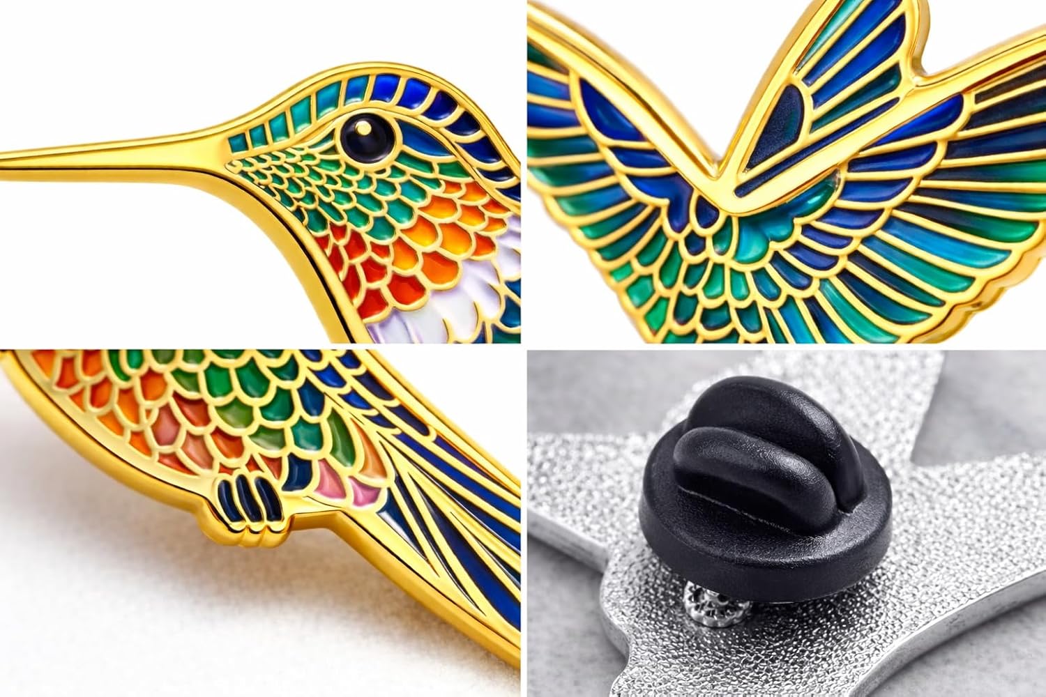 Hummingbird Soft Enamel Lapel Pin – Tropical Bird Wildlife Brooch Accessory for Jackets, Bags, Hats and Crafts