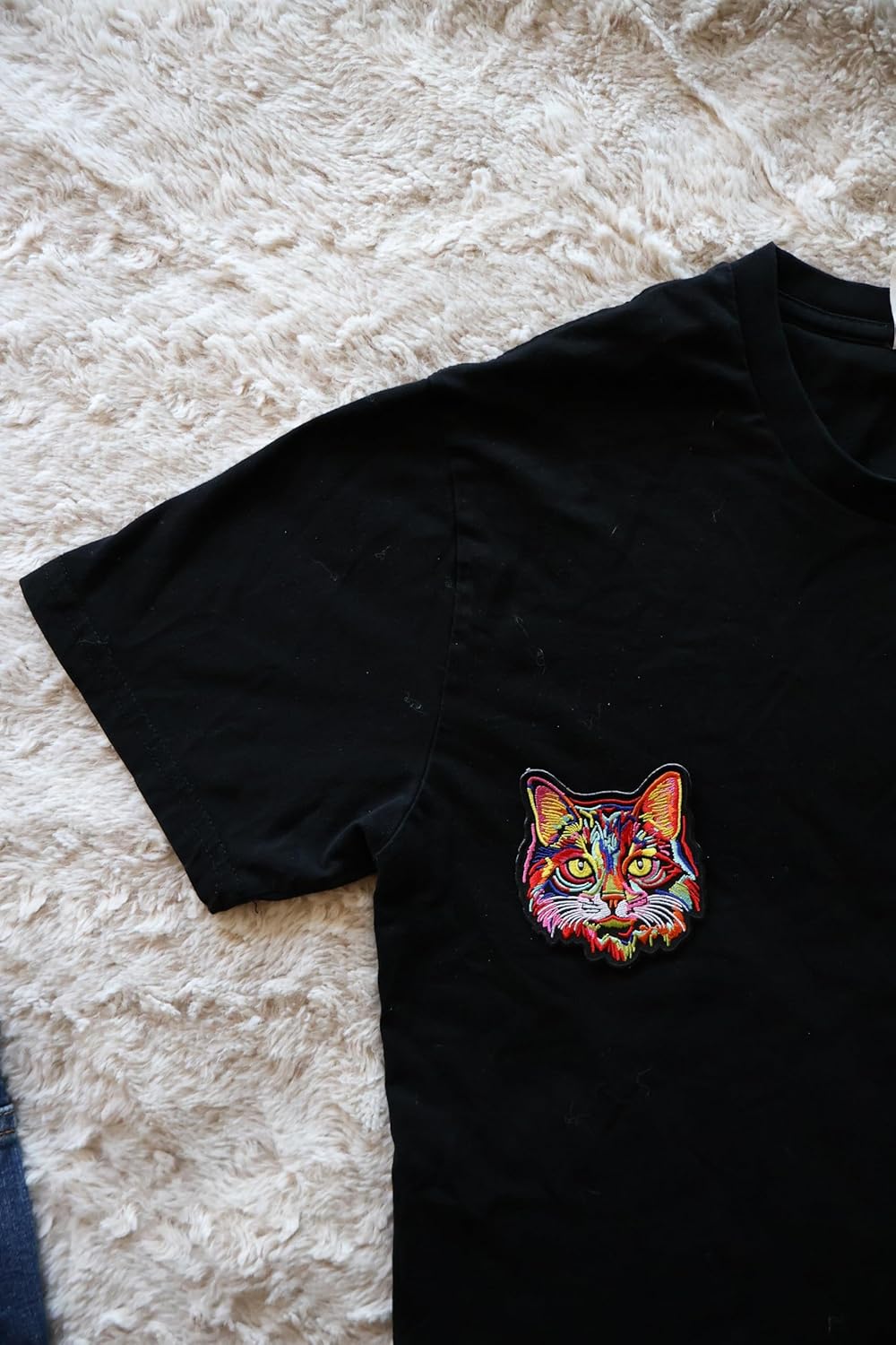 Cat Patch – Cute and Realistic Embroidered Feline Applique for Jackets, Backpacks, Hats, Bags, and DIY Craft Projects