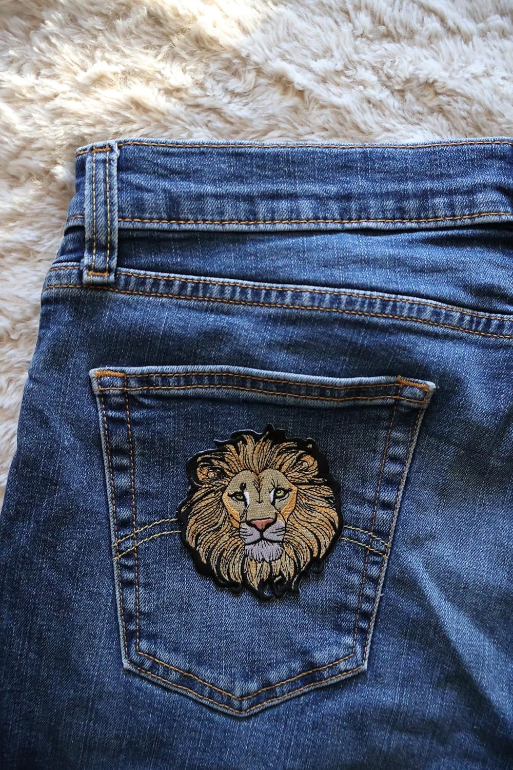 Generic 3.5"" Lion Iron On Patch - Embroidered Zoo African Jungle Animals Lion Applique Appliques Iron On Sew On Patches for Holes, Clothing, Jeans, Hat, Backpacks, Clothes - Lion Patch, 9083459034