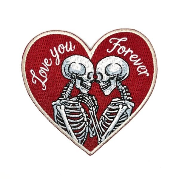 Skeleton Love You Forever Patch 3.5" Iron On