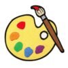 Artist Paint Palette Patch 2.5" Iron On