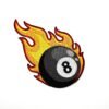 flaming ball Flaming Eight Ball Patch 3.5" Iron On